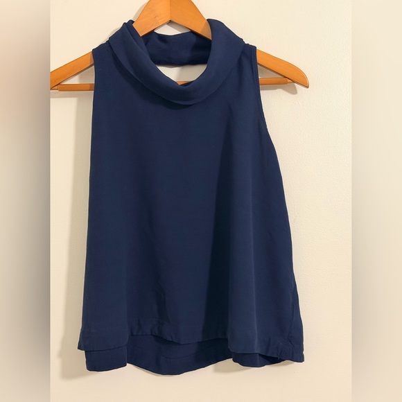 Free People City Lights Turtleneck Blue Top Size L - Picture 3 of 7